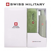 스위스밀리터리 친환경 3단수동 우산+180g코마사타올 세트