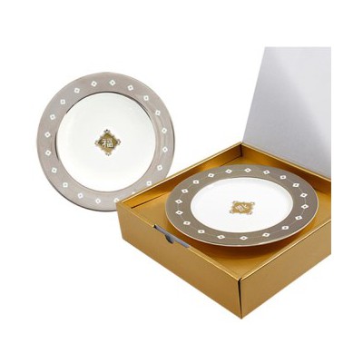 본차이나 플래티넘 림 접시세트 2p