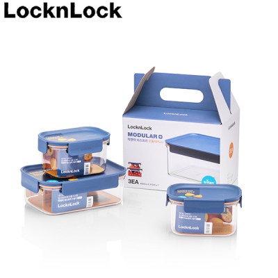 락앤락_402RS3NVY 비스프리 모듈러 플러스 1호 세트_트라이탄용기 3개