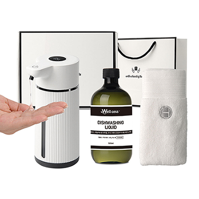 웰세스 WG-152GT 대용량 젤 자동디스펜서1P+주방세제1P+핸드타올1P 선물세트