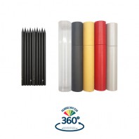 흑목원형지우개연필 10본입 원통세트