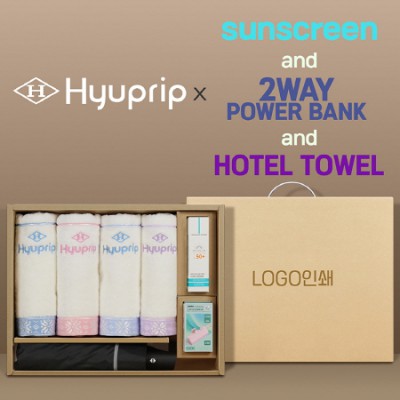 협립 3단 60 슈퍼 거꾸로 완전자동우산 +협립눈꽃타월타월4P+선크림+배터리-세트