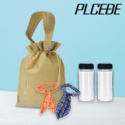 플씨드 여름 3종 복주머니 파우치 H세트 (아이스 쿨스카프+보틀350ml)