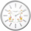 JS 3244 플라워 크롬무소음 벽시계