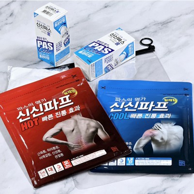 신신파스 5매입 1팩 핫파스 쿨파프(신신파프5매+신신제약 쿨연고+자외선 차단 쿨토시)