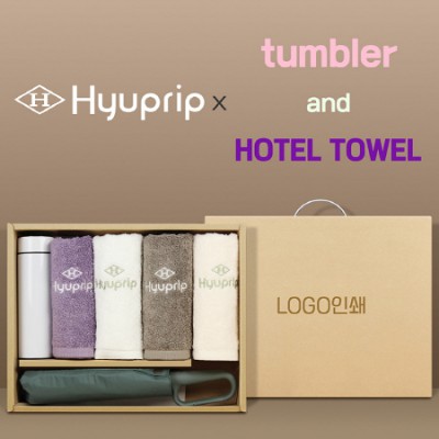 협립 3단 60 슈퍼 카라비너 완전자동우산 +협립호텔코마170타월4P+스마트온도계텀블러-세트