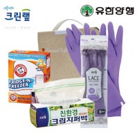 친환경스위트홈세트44호(암앤해머냉장고탈취제+크린랩지퍼백+레이스고무장갑)