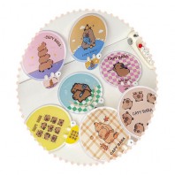 귀요미 카피바라 총집합 접이식 원터치 부채 P2617