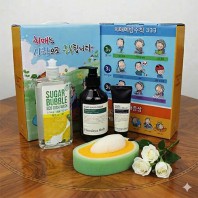 치매예방 Nard(나드)핸드워시+핸드크림 슈가버블 주방세제+과일수세미(케이스 이미지 변경가능)