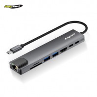 애니포트 AP-TC830LAN 8IN1 LAN지원 4K HDMI PD100W OTT지원 미러링 C타입 멀티 허브