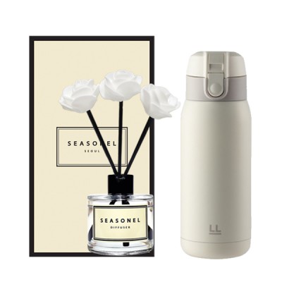 시즈넬 선물세트 디퓨저 50ml미니로즈+락앤락 처비텀블러