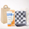 [YEOMINI]퓨어더마 썬크림50ml&그레이뱀부체스그리드 핸드타올 세트