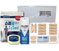 유한양행 구급키트 21호(쿨파스,멘소래담 쿨스프레이,바세린,구급밴드세트면봉22p)