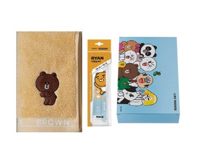 라인 코마사170g 세면타올+카카오 양치 세트