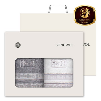 송월 격자 170g 세면타월 2매세트
