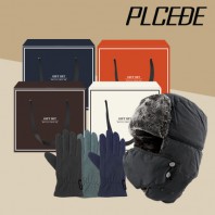 플씨드 무지 방한 마스크모자 + 벨벳 코지 터치 장갑 2종 세트