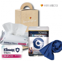 브랜드생활건강 283호 2종세트 (크리넥스 안심물티슈+쿨링 아이스 타올수건)