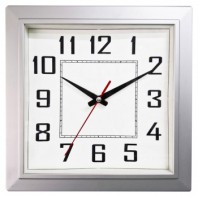 290 정사각 라인 실버벽시계
