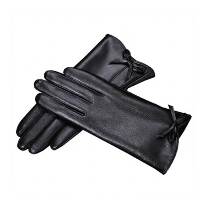 로페리아 스마트폰터치 여성 끈리본 가죽장갑(0216615)