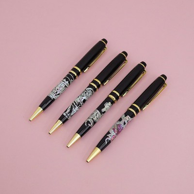 금장 고급자개볼펜 리필심세트 블랙