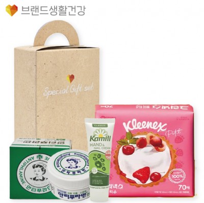 브생건630호 3종세트(카밀 핸드크림+안티푸라민 연고+크리넥스 쁘띠티슈)
