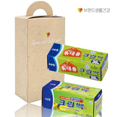 크린랩 브생건325호(휴대용30매 크린백+손잡이20매 위생백)