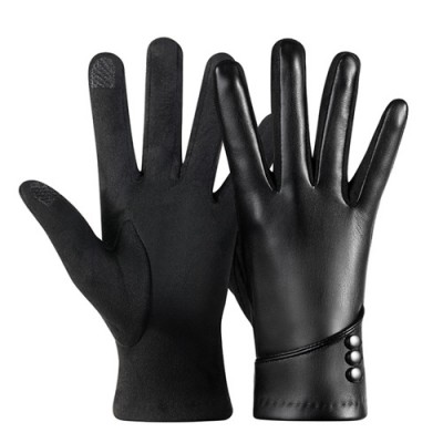 로페리아 트리플 버튼 스마트 터치 여성가죽장갑(0216532)