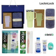 데일리18호 락앤락 메트로킹 대용량 텀블러 선물세트 송월타올 덴탈 카밀 가그린 치실 칫솔치약