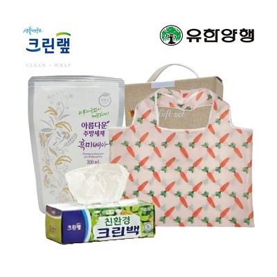 친환경스위트홈세트51호(크린랩크린백+유한양행주방세제+특대형시장가방)