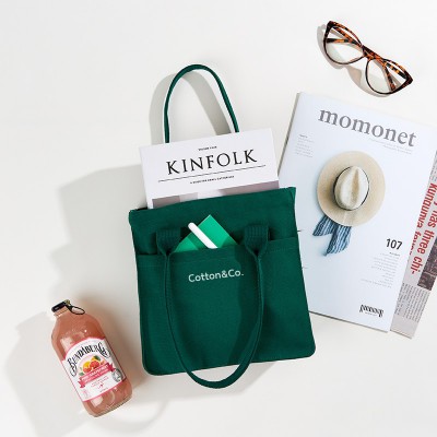 [국내제작] 코튼앤코 컬러 옆폭 토트에코백 22x22x8(옆폭8)