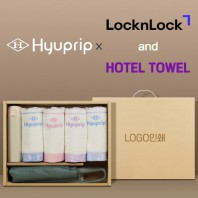 협립 3단 60 슈퍼 카라비너 완전자동우산 +협립눈꽃타월타월4P+락앤락슬림핏원터치텀블러-세트