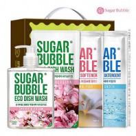 슈가버블 주방세제 470펌프 주방280리필 섬유300리필 세탁300리필 4종세트
