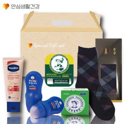 돌봄케어128호(닥스양말+멘소래담 롤온로션+바세린 핸드크림+안티푸라민연고+메디케이티드 립밤)