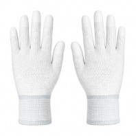화이트 폴리 PU 탑 코팅 장갑(국산)