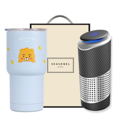 시즈넬 선물세트 카카오스텐매트텀블러+공기청정기