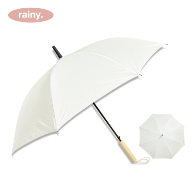 레이니 60 8k 파스텔 나무손잡이 우산 (크림) *컬러인쇄가능
