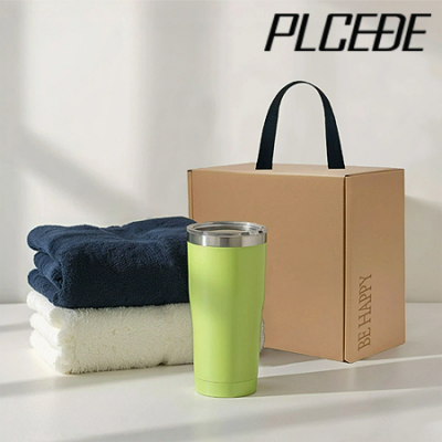 플씨드 데일리 코마 40수 타월 180g + 텀블러 600ml 2종세트