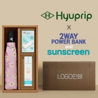 협립3단암막6K플라워즈2 미니완전자동양우산+선크림+배터리-세트