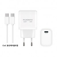 플레오맥스 20W GaN PD 고속 충전기 PMQC-GAN2000CT (CtoC케이블 포함)