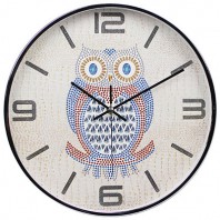 300 심플크롬부엉이벽시계