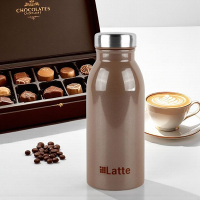 (당일인쇄출고) 헨느 라떼 에코 이중보온보냉 텀블러 350ml