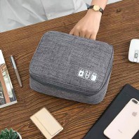 패브릭 여행용 케이블 파우치 수납 가방 K2619