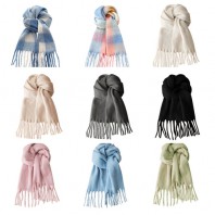 캐쥬얼 볼드 남녀공용 체크 무지 목도리 머플러