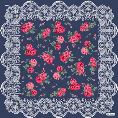 레이스 장미 스카프 60*60