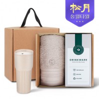 송월타올 리빙 기프트세트 17 호텔컬렉션 클래식40 타올 1P + 커피텀블러709ml 1P