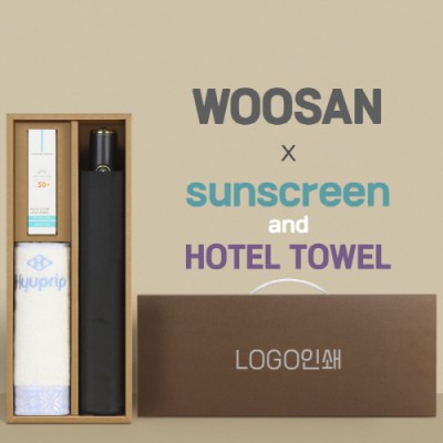 가르시아 3단60 10K 초고밀도 완전자동우산 +선크림+협립눈꽃타월타월-세트