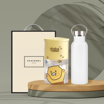 시즈넬 선물세트 카카오 가습기250ml+슬림진공텀블러500ml