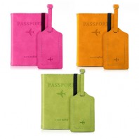 로페리아 도난 방지 PU가죽 네임택 여권지갑 세트(0217587)