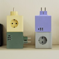 뉴에이커  4구 고속충전 큐브 고용량 멀티탭