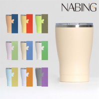 나빙 9가지 자연을 담은 연한빛 304 스텐 슬라이드캡 텀블러 350ml
